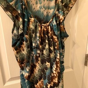 Dress Barn PXL GORGEOUS Peacock Blouse